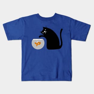 Black Cat's Busy Day Kids T-Shirt